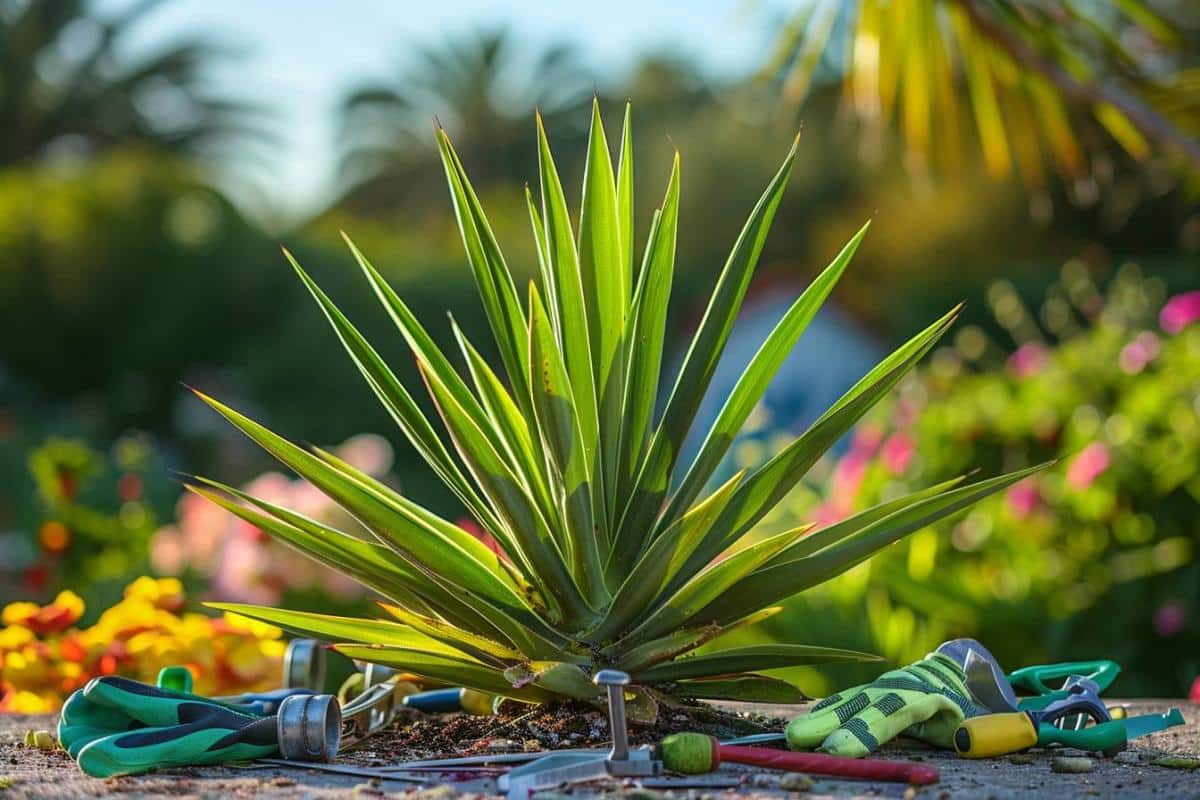 Gérer efficacement la maladie du yucca d'extérieur en jardin.