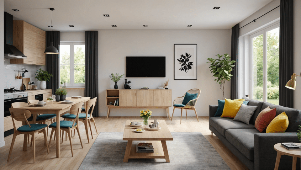 Optimisez votre espace : idées astucieuses pour un salon-salle à manger