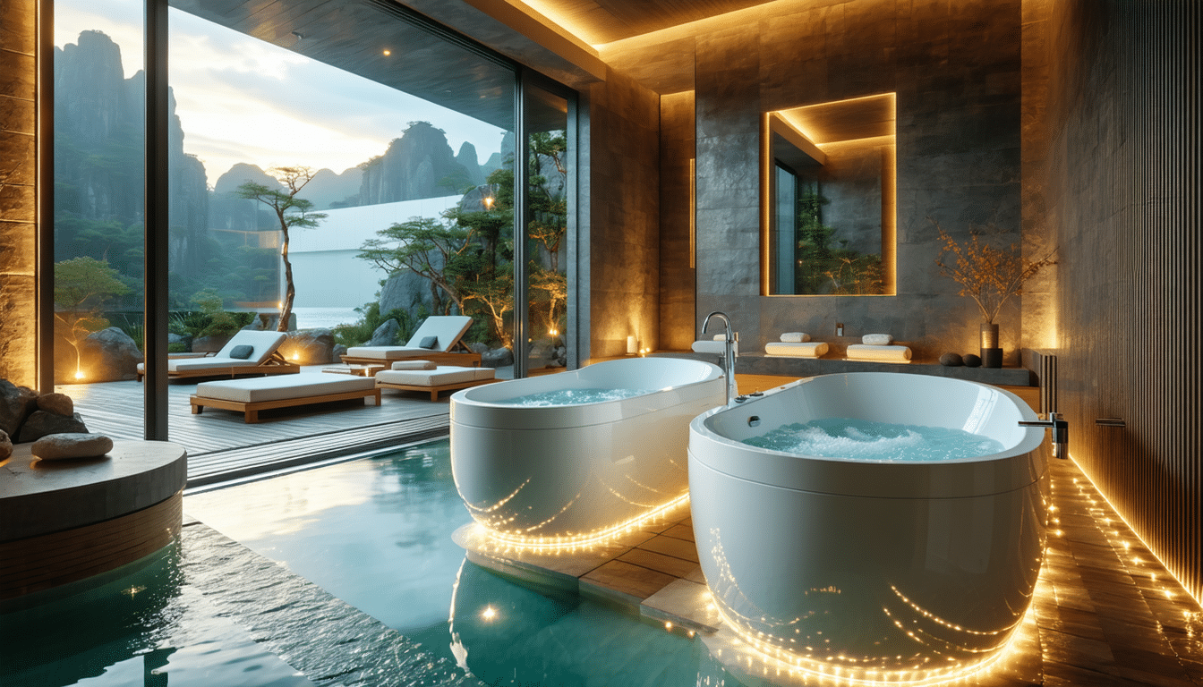 offrez-vous des instants de pure relaxation avec notre baignoire 2 places balnéo, conçue pour des moments de bien-être inégalés. plongez dans un univers de douceur et de confort, idéale pour se ressourcer à deux.