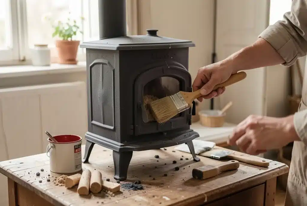 Repeindre un poêle à bois en fonte : les étapes
