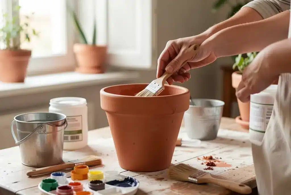 Comment peindre un pot de fleur en terre